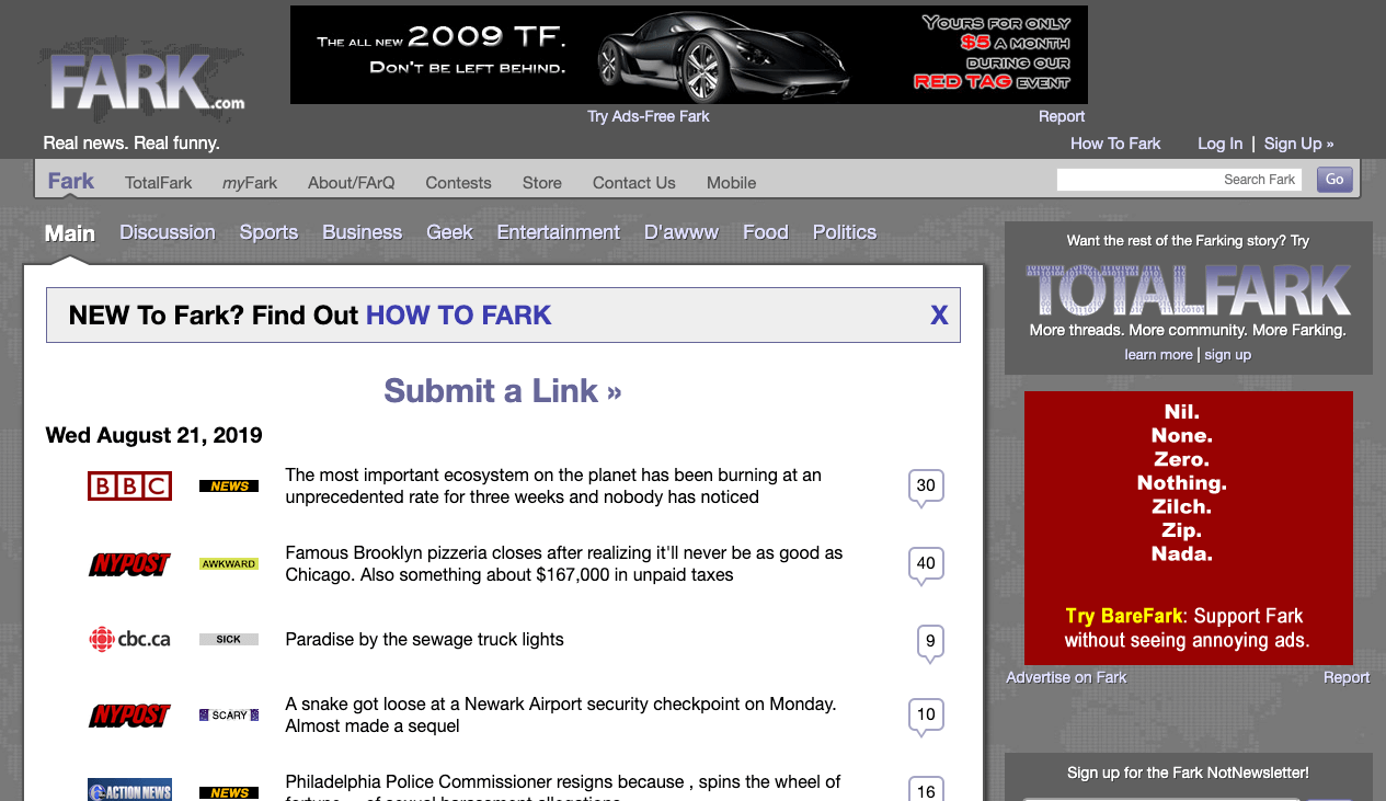 fark social bookmarking sites