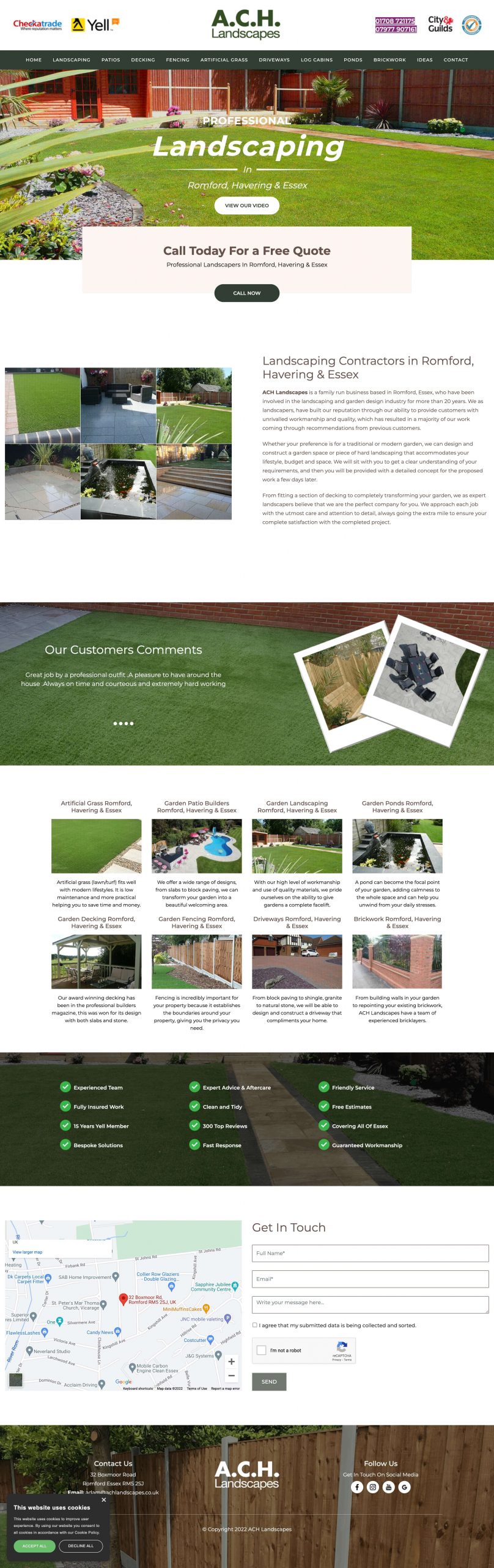 ACH Landscapes - landscaping website design