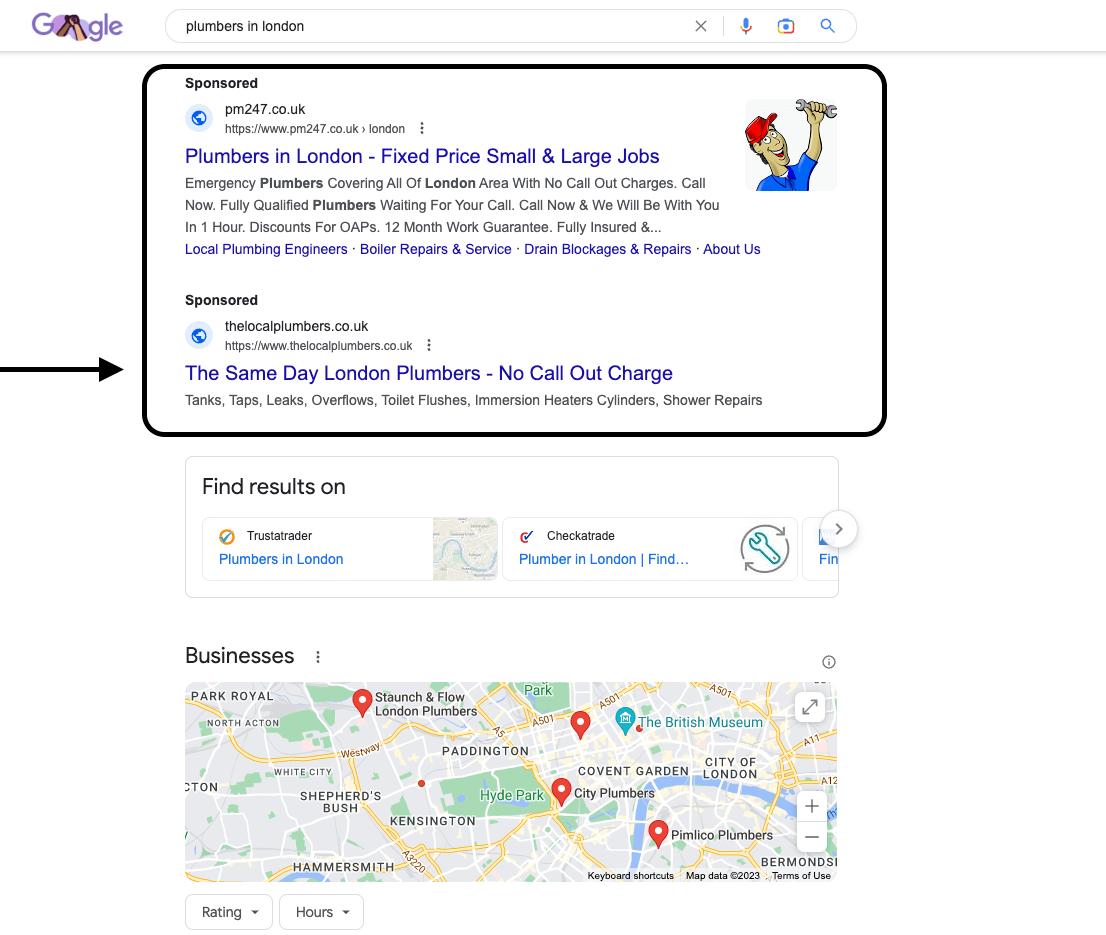 google ads for plumbers