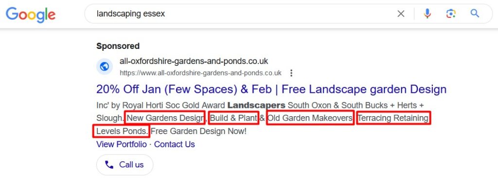structured snippet extension google ads