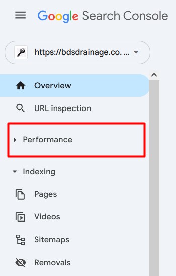 performance report search console
